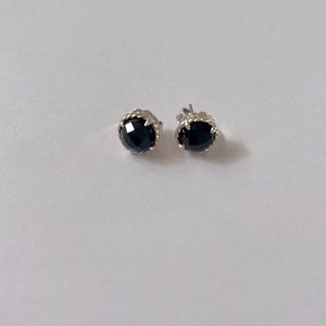 David Yurman Sterling Silver and Onyx Chatelaine Stud Earrings
